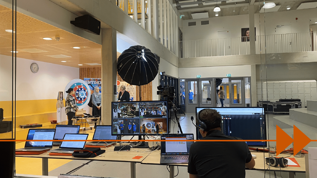 Een pop-studio opgezet in Nuenens College voor een digitale open dag
